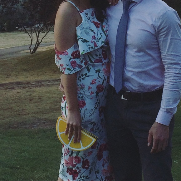 ALEXIA ADMOR Floral Off-the-Shoulder Midi Dress S - Picture 2 of 3